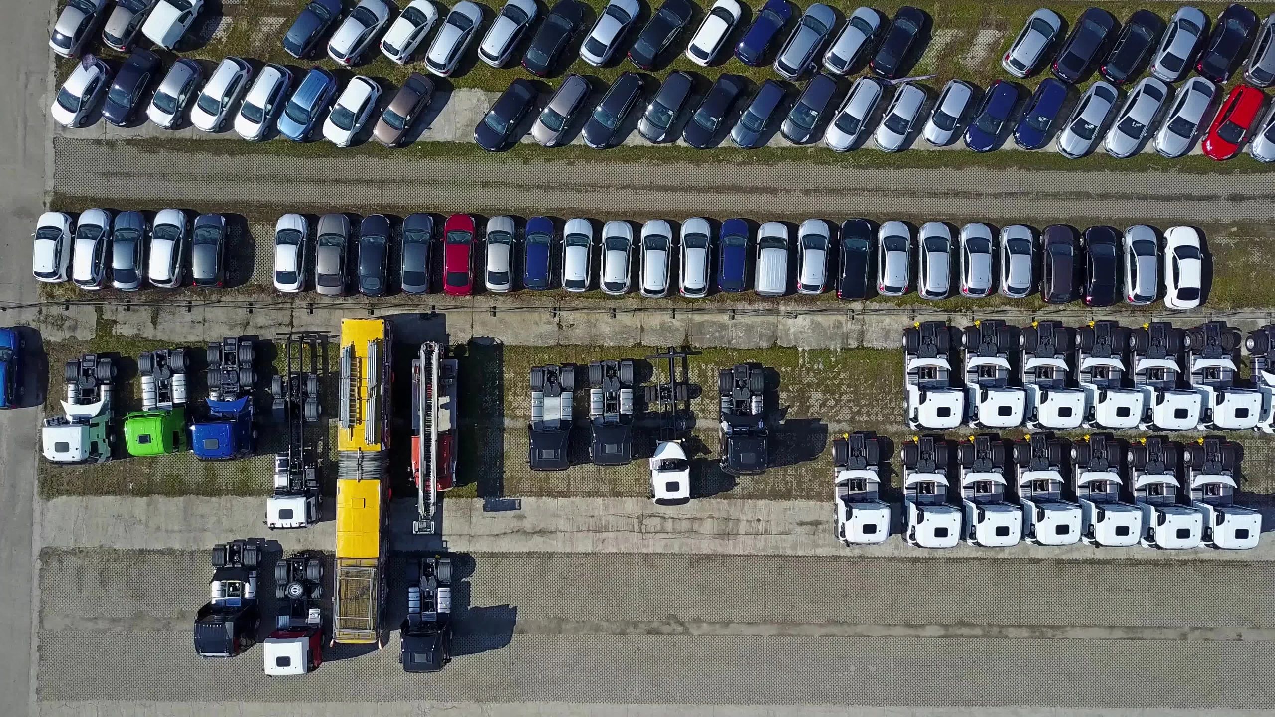 Large organized parking layout