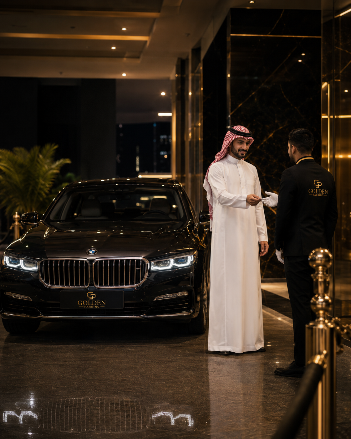 جولدن باركينج valet BMW luxury hotel service